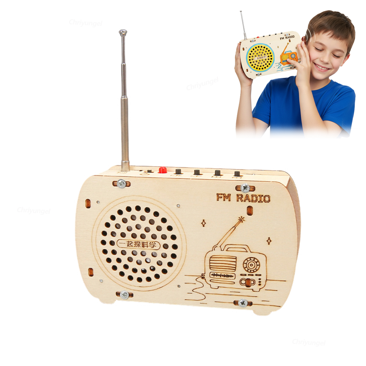 Science Project Kit - DIY Wooden Radio Kit Retro FM