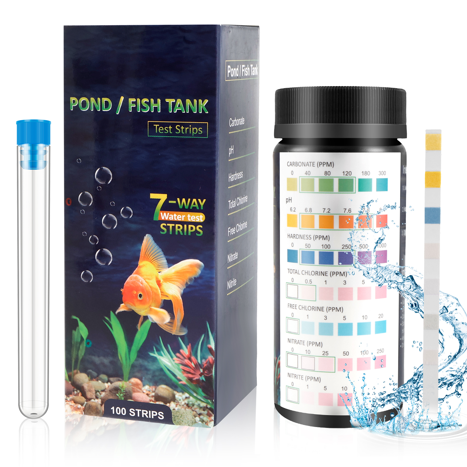 100Pcs 7 in 1 Aquarium Test St - Water Testing Kit 评论和价格